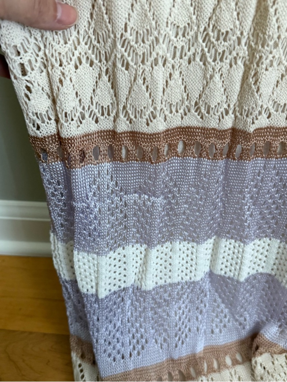 Torn by Ronny Kobo Adriana Striped Ribbed Sheath Maxi Dress Size Small Neutral - Picture 7 of 9